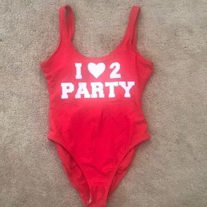 Red one piece swimsuit